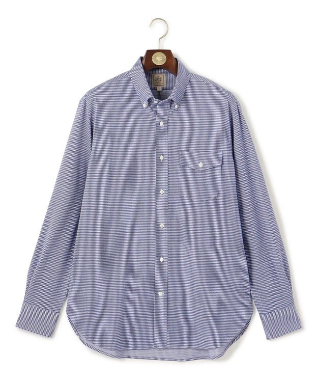 J.PRESS MEN ギンガムネルジャージ シャツ/B.D ネイビー系3