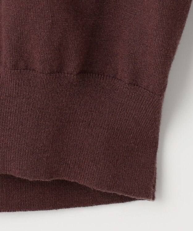 Feroux 【洗える】ラッフルコンビ ニット ダークブラウン系