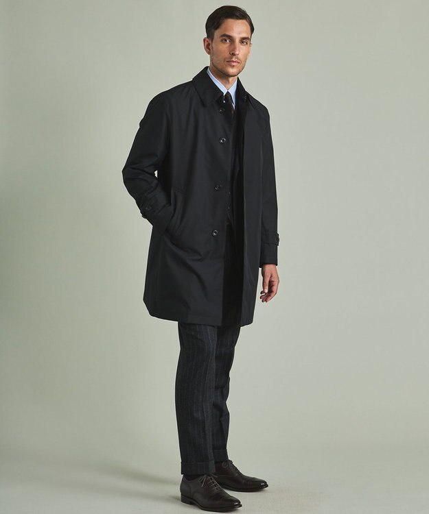 GOTAIRIKU 【防水/軽量/シワになりにくい】ラスタードビーメモリーラミネーションコート_ ステンカラー(24年モデル) ブラック系8