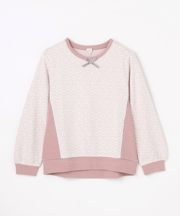 組曲 KIDS 【150-160㎝】 フロストフラワージャガード トレーナー ラベンダー