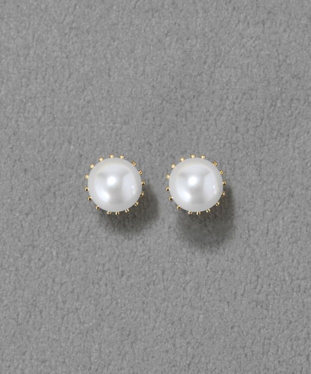 Phoebe トゥウィンクルフレームパールピアス　ゴールド/一粒 ゴールド