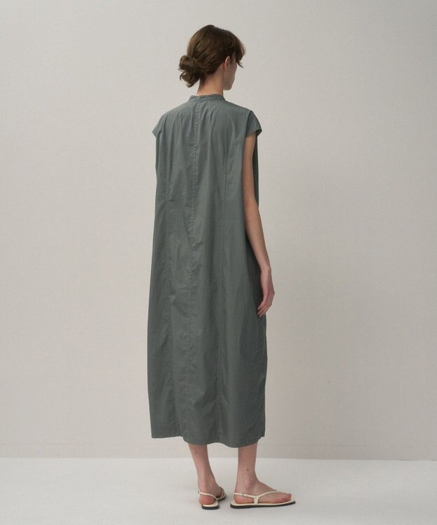 ATON COTTON LAWN | フレンチスリーブドレス GRAY
