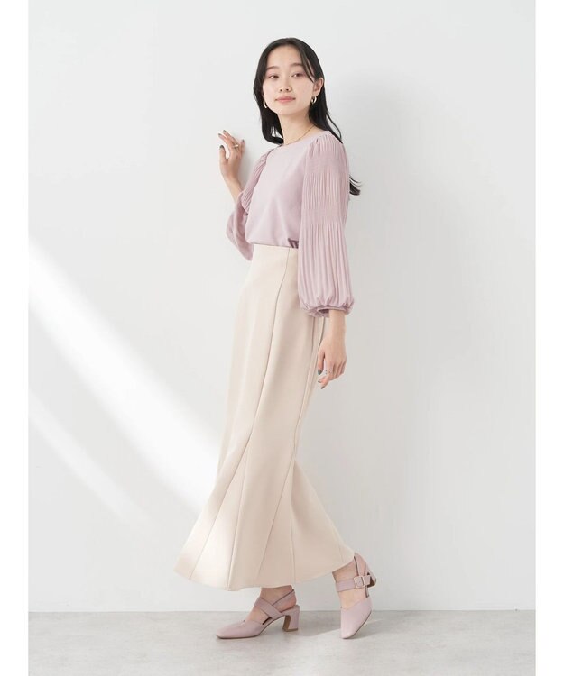 earth music&ecology マジョリカプリーツプルオーバー Grayish Pink