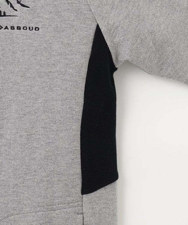 JOSEPH ABBOUD MOUNTAIN 【UNISEX】オーガニックコットン ビンテージインレーハーフZIP ライトグレー系