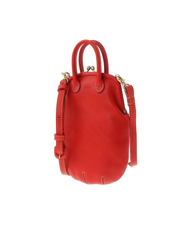 genten ミネルヴァキッコ 口金ショルダーバッグ アカ