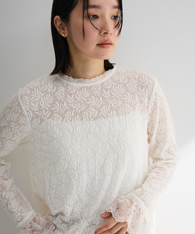 Green Parks 総レースプルオーバー Ecru