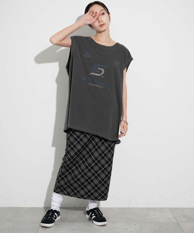 WEGO 【ユニセックス着用アイテム/手洗い可】ピグメントグラフィックノースリーブ 柄5