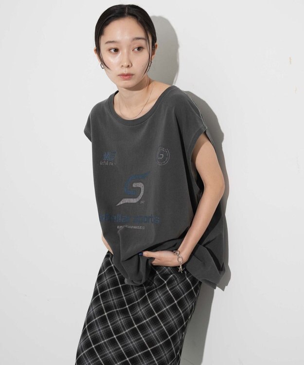 WEGO 【ユニセックス着用アイテム/手洗い可】ピグメントグラフィックノースリーブ 柄5