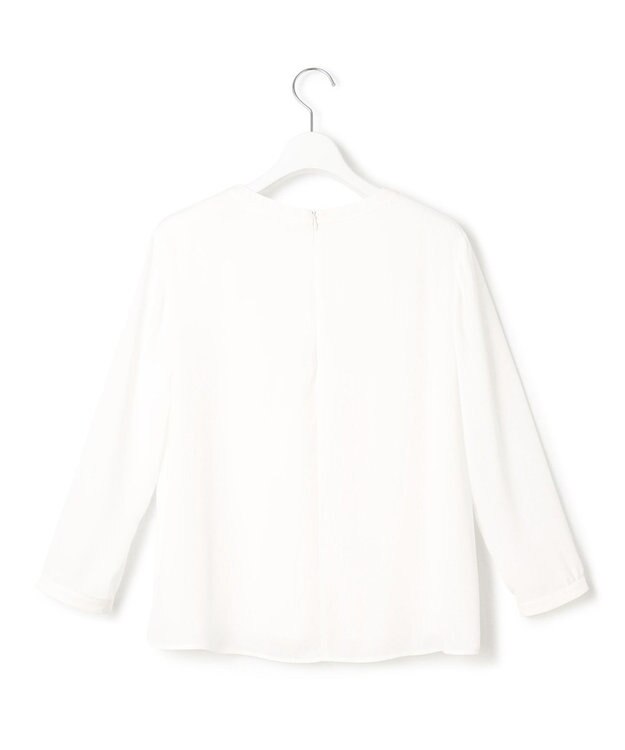 23区 S 【洗える】シルキーデシン タックディテール カットソー ホワイト系