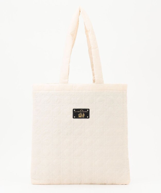 LA BAGAGERIE バイカラー　キルティングビッグトート アイボリー