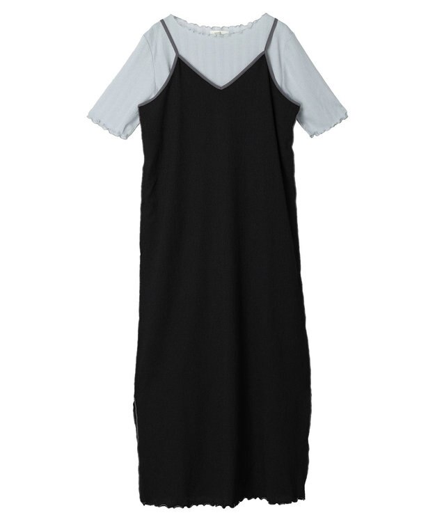 earth music&ecology ＳＥＴ２点配色キャミワンピース＋メローインナー Black