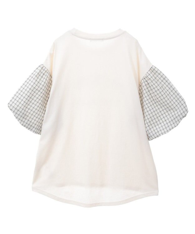 Green Parks チェックバルーンスリーブロゴチュニック Black