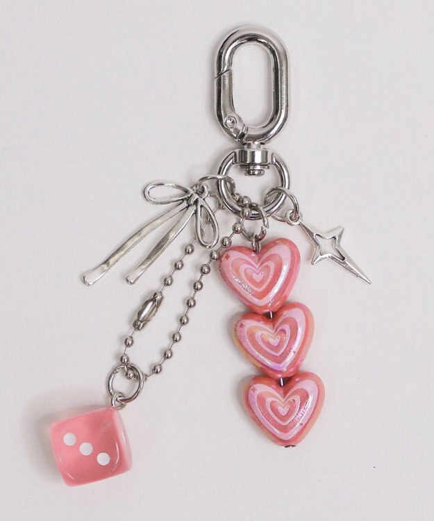 WEGO ハートダイスセットキーホルダー ライトピンク