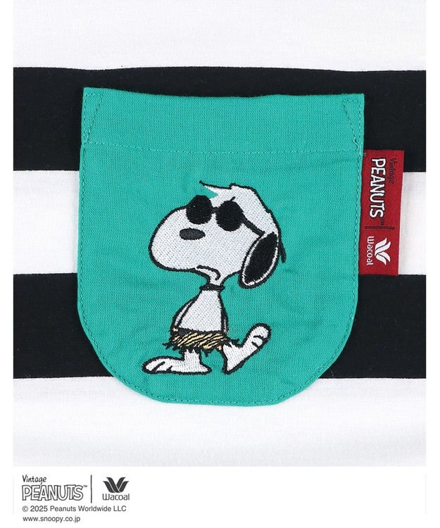 WACOAL ワコール_リラックス＆スリープ ネグリジェ 4分袖 綿100%(本体) PEANUTS スヌーピー ロング丈(ふくらはぎ付近) レディース FNT156 /ワコール ブラック