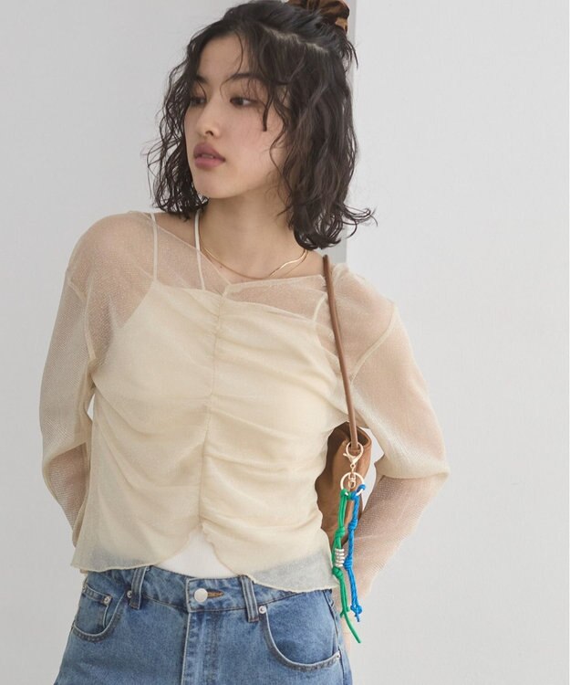 WEGO 【ANGIE VINTAGE/SMLサイズ展開】ストラップカップ付きベアキャミソール ナチュラル