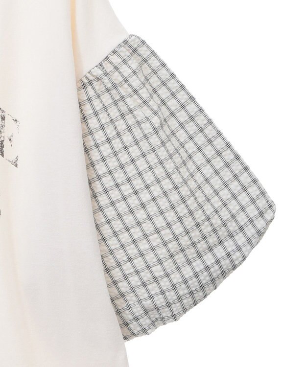 Green Parks チェックバルーンスリーブロゴチュニック Black