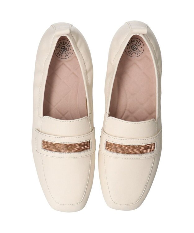 INTER-CHAUSSURES 【BUSSOLA】シャーリングフラットローファー アイボリー