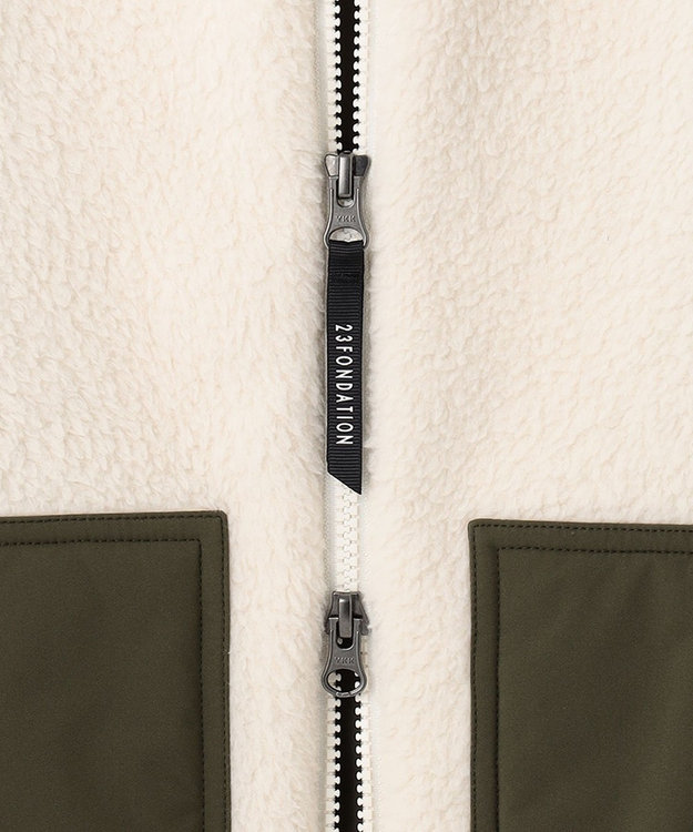 23区GOLF 今季の一押しブルゾン【洗える】【23Fondation/MEN】コンビ フーディブルゾン アイボリー系