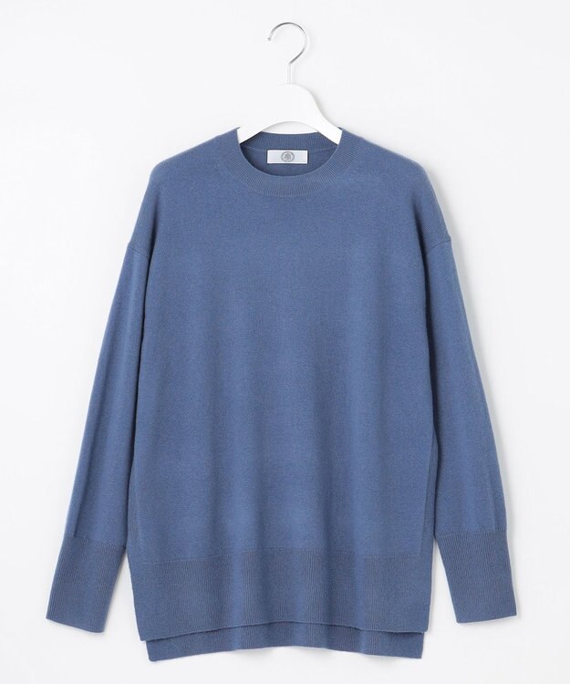 J.PRESS LADIES 【洗える】CASHMERE BLEND クルーネック ニット サックスブルー系