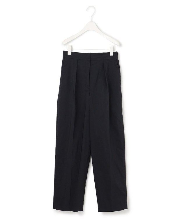 ICB 【洗える】 エコナイロンストレッチ ワイドストレートパンツ ネイビー