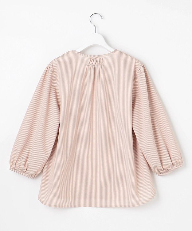 J.PRESS LADIES S 【WEB限定カラーあり・洗える・イージーケア】 アーネストストライプ スリットネック カットソー ピンク系1