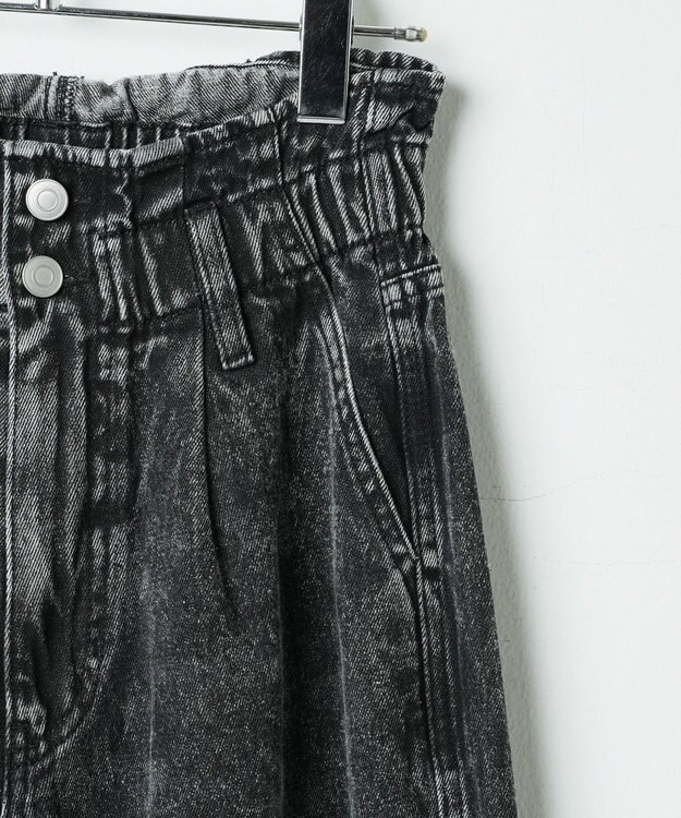 WEGO 【ウエストゴム】ウエストフリルデニムマムパンツ ブラックその他