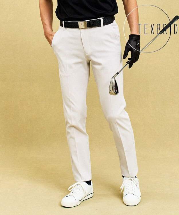 23区GOLF 着用動画あり【MEN】「TEXBRID」ストレッチテーパードパンツ ライトグレー系