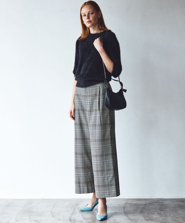 組曲 ナイロンファー半袖プルオーバー ブラック系