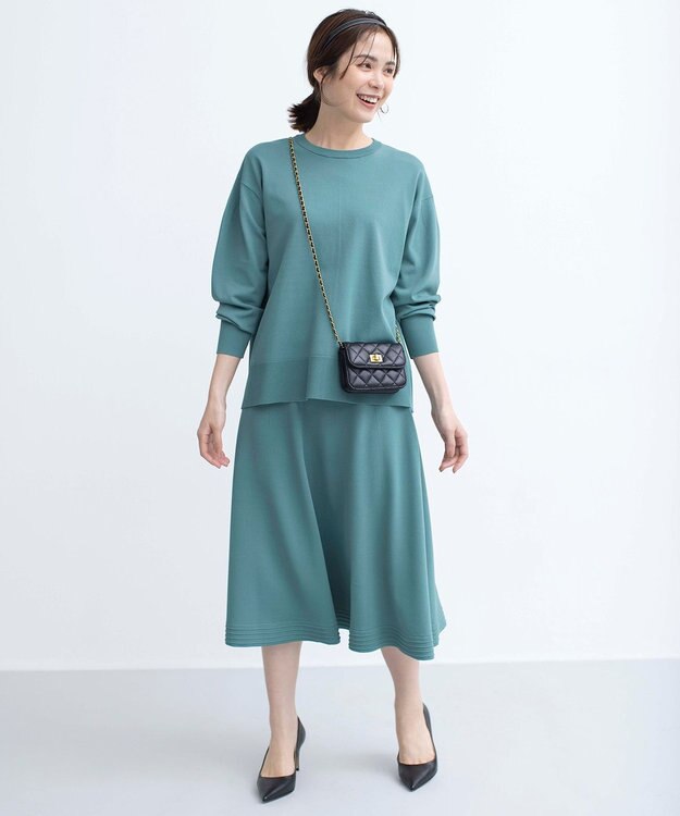 組曲 【WEB限定カラーあり】MINA バックリボンニットプルオーバー グリーン系