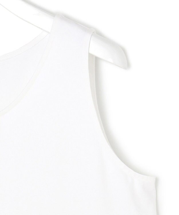 23区 【洗える】ナチュラルコットンベア タフタコンビ タンクトップ ホワイト系