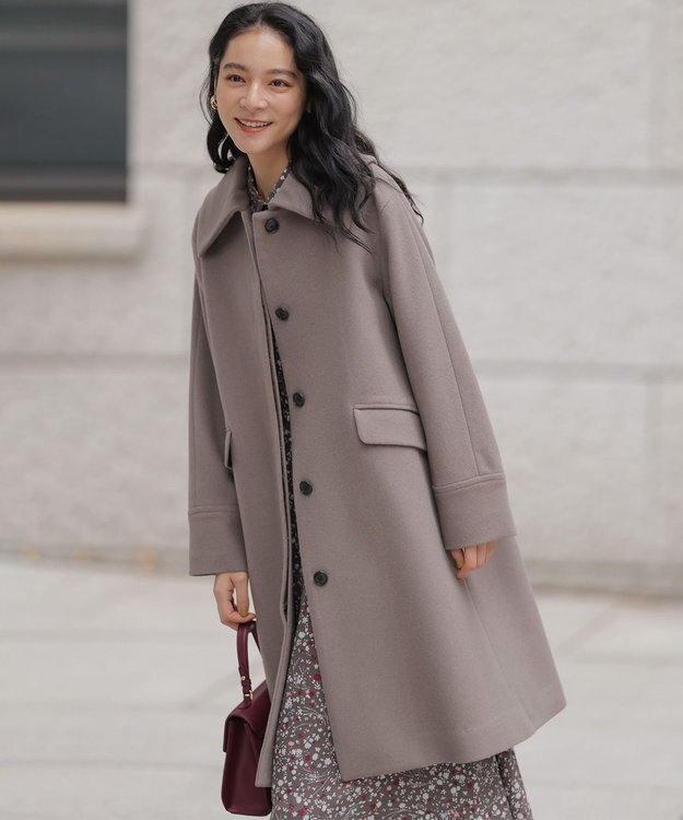 組曲 ウールモッサステンカラー コート ブラウン系