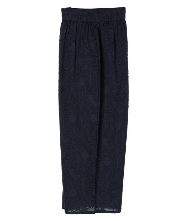 Green Parks インド綿　ジャガードイージーパンツ Navy