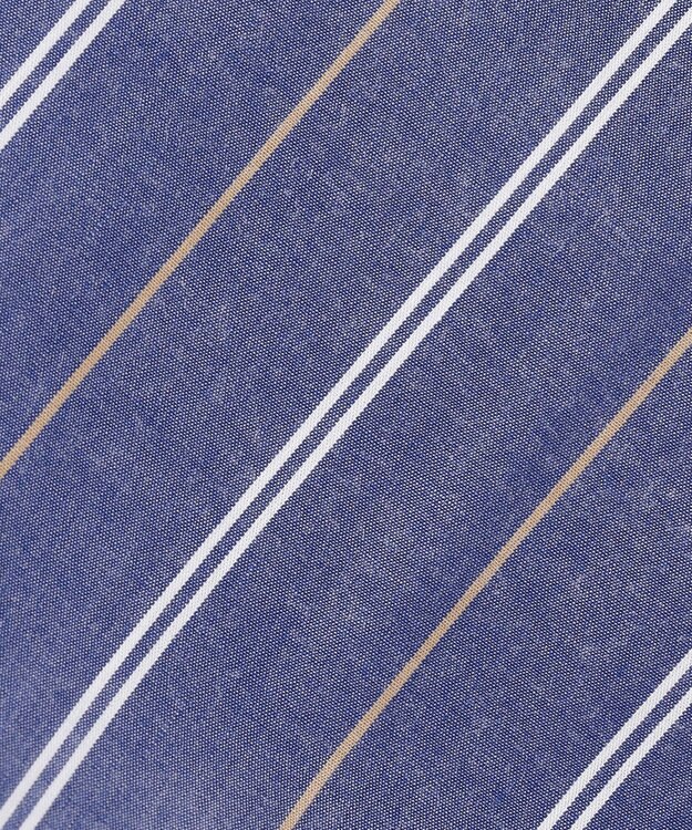 J.PRESS LADIES 【洗える】 セルロース タイプライター ストライプ スタンドカラー ブラウス ネイビー系1