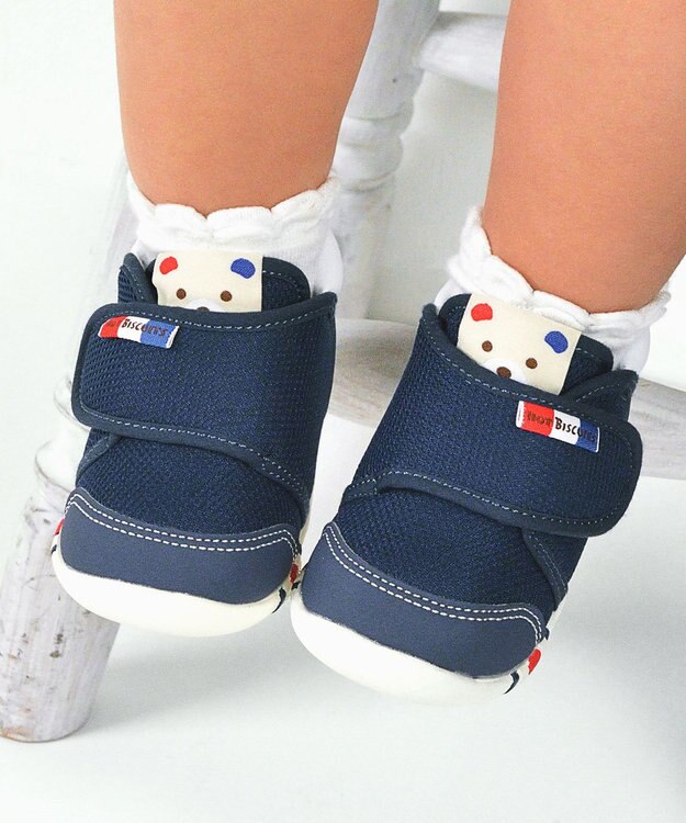 MIKI HOUSE HOT BISCUITS 【11.5-13.5cm】 ファーストベビーシューズ 紺