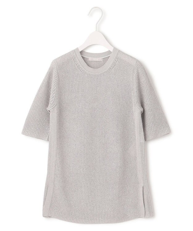 ICB 【WEB限定カラーあり・洗える】 ペーパーブレンドシャインニット 5分袖プルオーバー トープ系