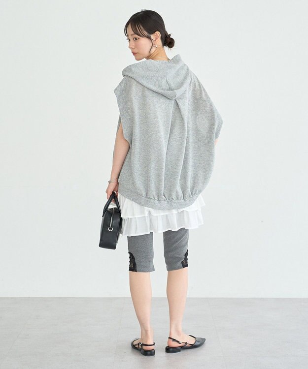 earth music&ecology シアーダンボールフーディーベスト Brown