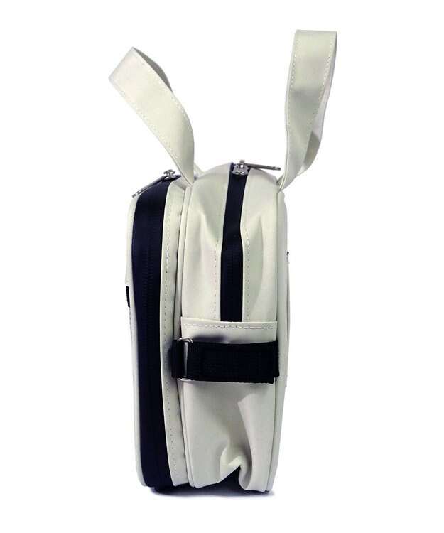 +RING 【プラスリング】傘生地を使用したボストンバッグ  waterproofed mini boston bag WHT Sr.404 白～オフホワイト