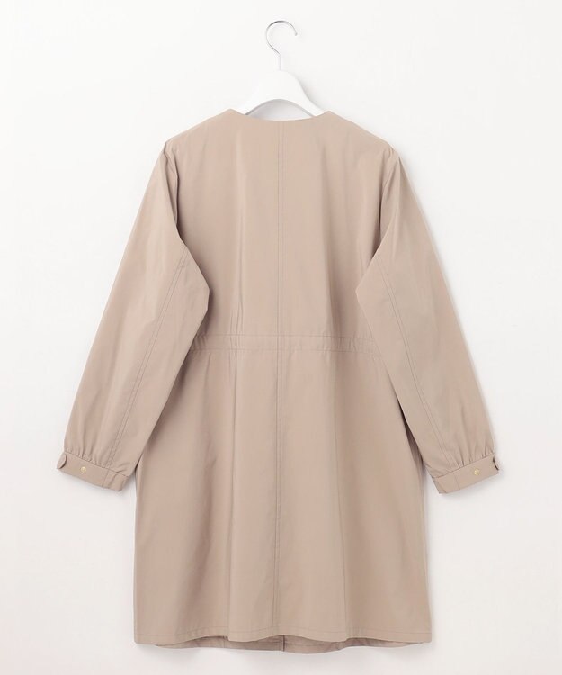J.PRESS LADIES L 【洗える・撥水】マイクロタフタ ノーカラー ロング コート モカ系