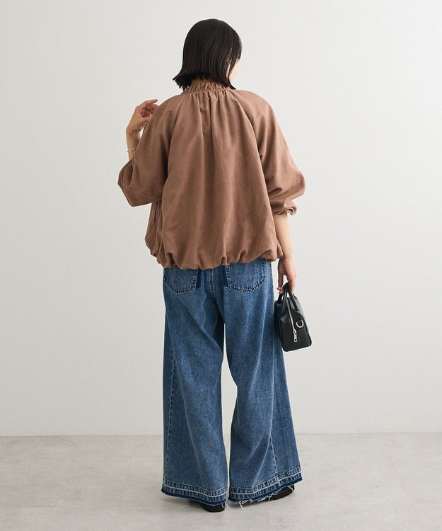 Green Parks スウェードライクギャザーブルゾン Light Brown