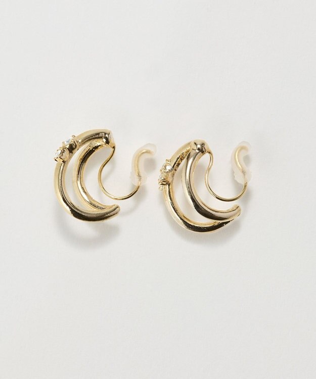 Phoebe 〈痛くないシリーズ/アレルギー対応〉シャイニーダブルフープライトフィットイヤリング　ゴールド ゴールド