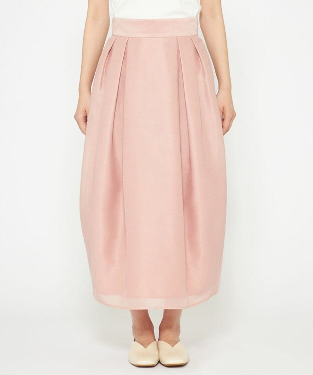 uncrave 【手洗い可】シャイニー シアー コクーンスカート（uncrave STANDARD） ピンク