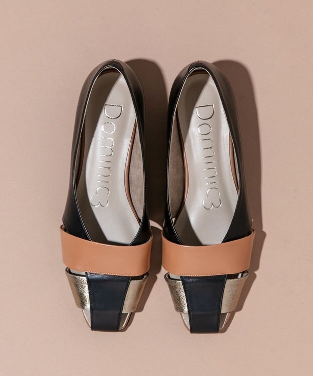 Dominic3 レザー グルカパンプス ブラックコンビ