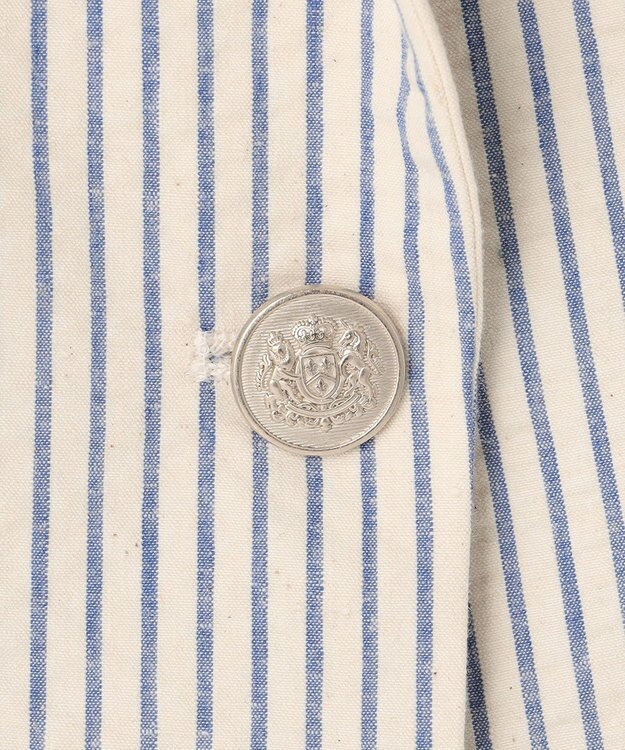 23区 S 【洗える】サッカーストライプ ジャケット アイボリー×ブルーストライプ