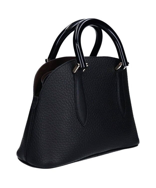 INTER-CHAUSSURES 【LORISTELLA】シュリンクレザーハンドバッグ ブラック