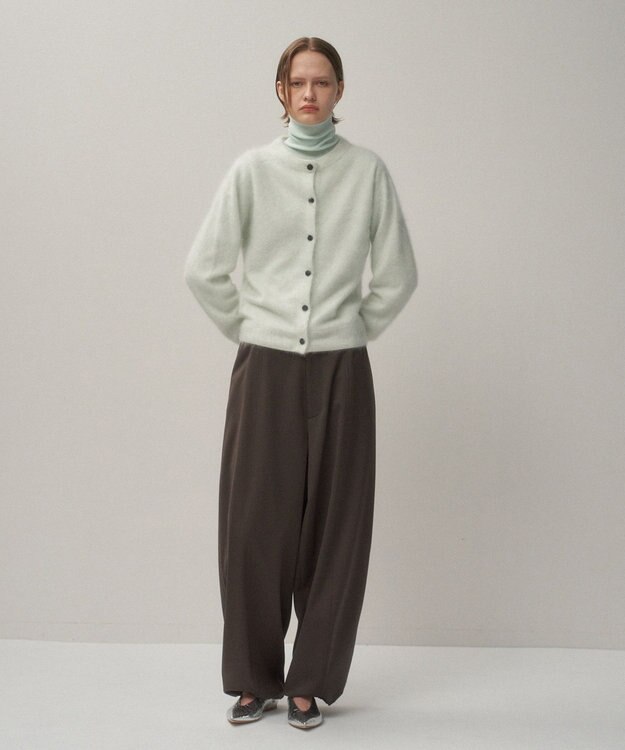 ATON ROYAL CASHMERE FUR | クルーネックカーディガン MINT