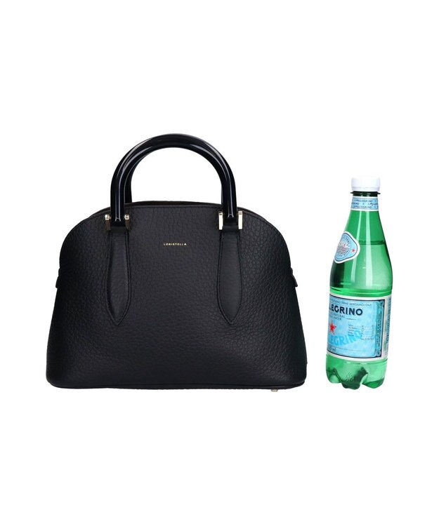 INTER-CHAUSSURES 【LORISTELLA】シュリンクレザーハンドバッグ ブラック