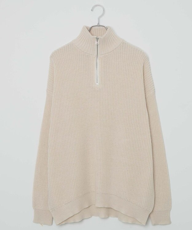 WEGO オーバーフィットハーフジッププルオーバー ホワイト