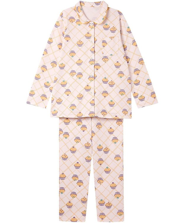 Wing パジャマ 綿100%(本体肌側) あったか 3Lまで対応 大きいサイズ 長袖 長ズボン 冬 レディース EP6020 ウイング／ワコール クリーム