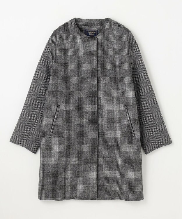ANY 【防風裏地】カシミヤブレンドコート グレンチェック