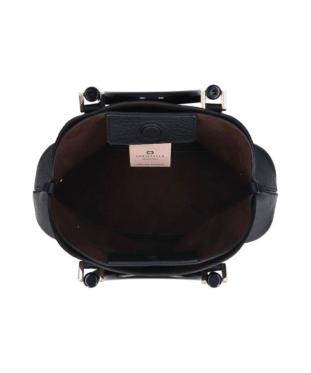 INTER-CHAUSSURES 【LORISTELLA】シュリンクレザーハンドバッグ ブラック